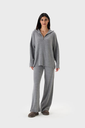 Enid Knitwear Lounge Set<span> - </span>Dark Gull Gray image