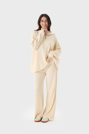 Enid Knitwear Lounge Set<span> - </span>Antique White image
