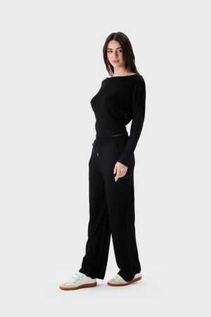 Relaxed Cropped Sweatshirt & Wide-Leg Pant Set image 7
