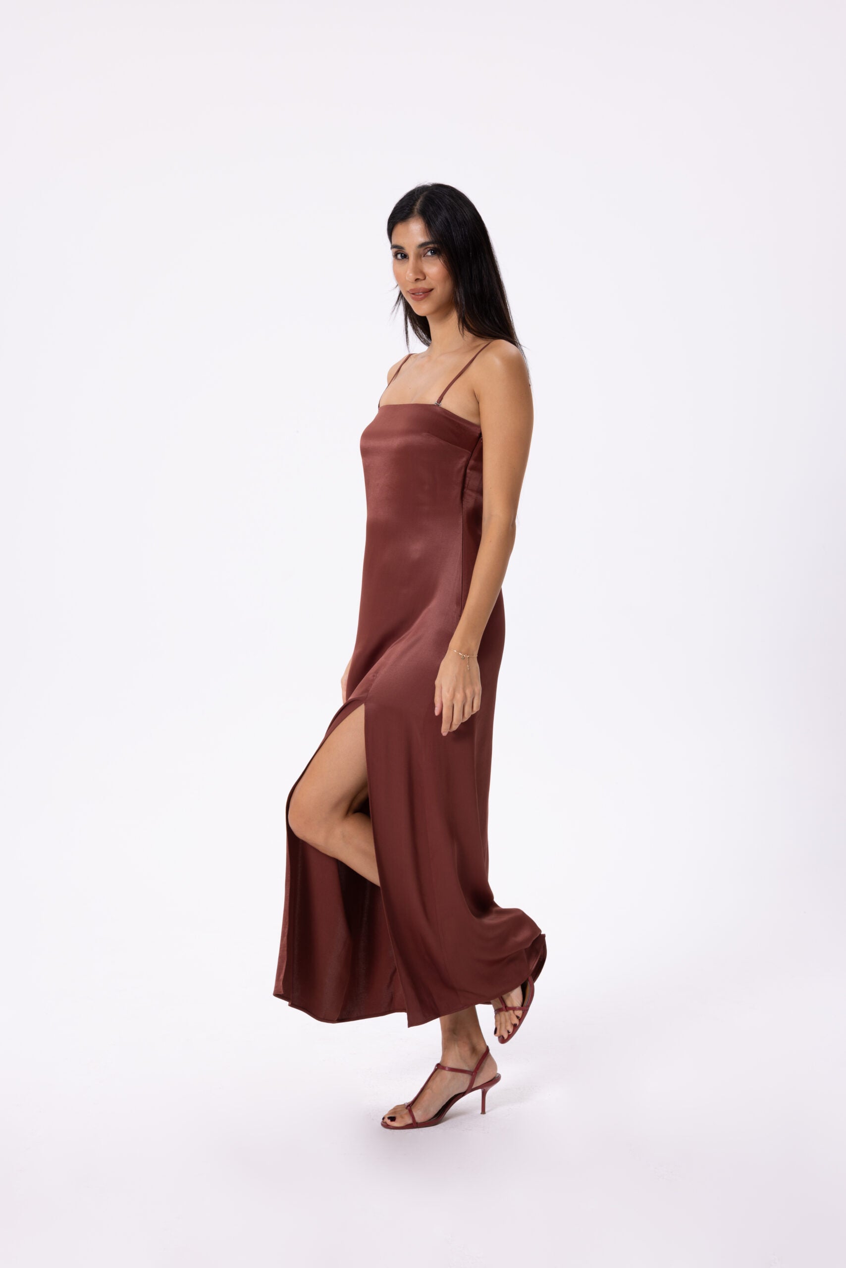 Eloise Long Satin Dress image 17