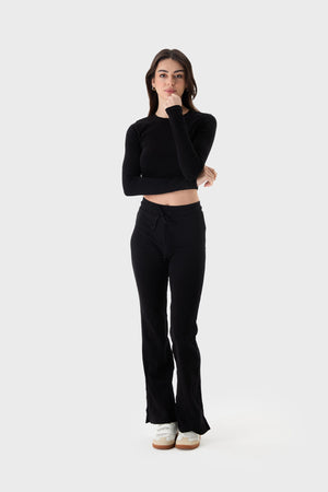 Jenny Long-Sleeve Crop Top & Tight Pant Set image 3
