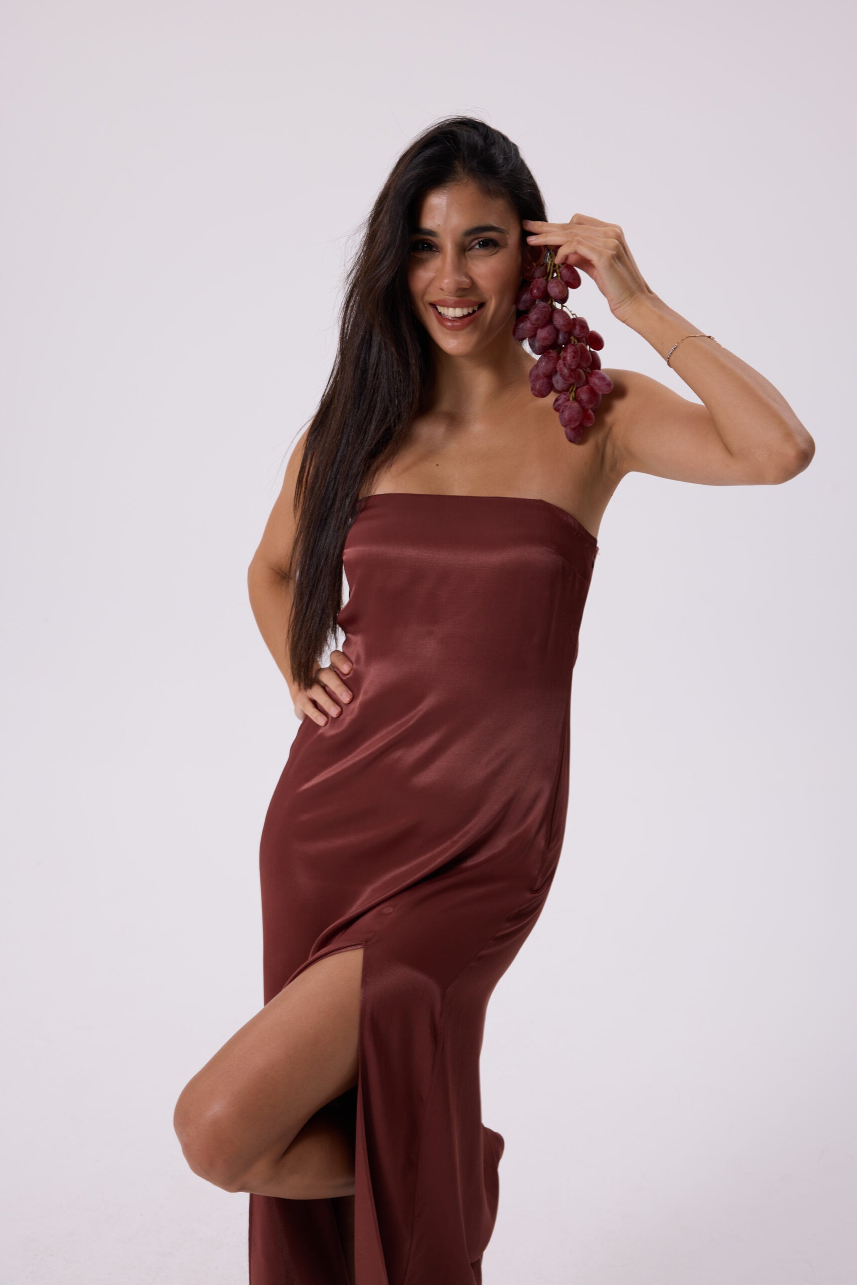 Eloise Long Satin Dress image 7