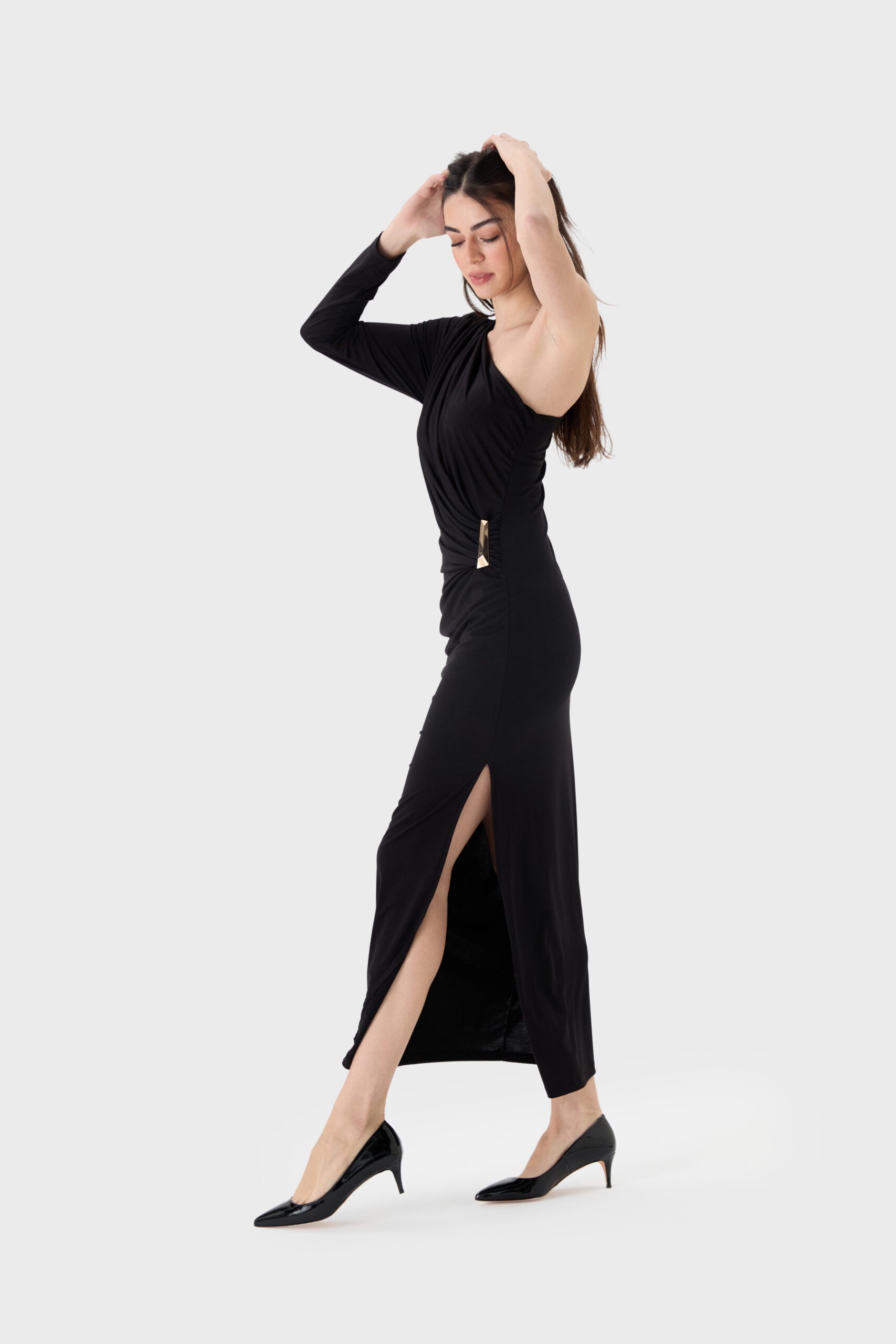 Perry One-Shoulder Draped Maxi Dress image 8