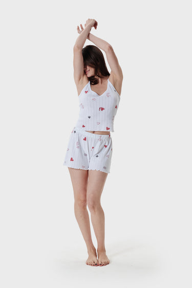 Printed Pointelle Top and Short Set