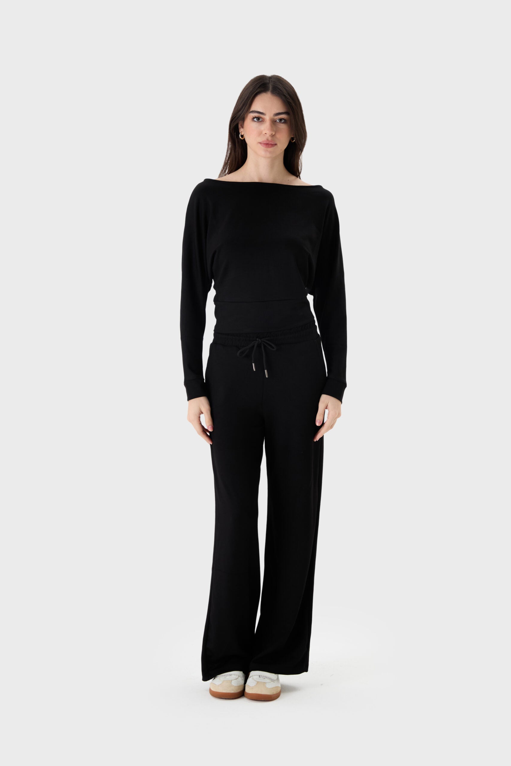 Relaxed Cropped Sweatshirt & Wide-Leg Pant Set image 5