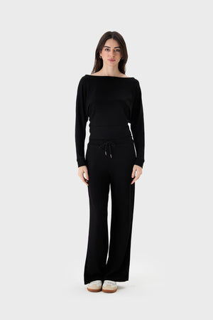Relaxed Cropped Sweatshirt & Wide-Leg Pant Set image 5