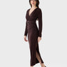 Celine V-neck Long-Sleeve Midi Dress image 1