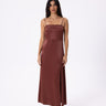 Eloise Long Satin Dress<span> - </span>Hot Chocolate, M image