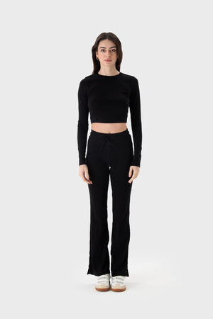Jenny Long-Sleeve Crop Top & Tight Pant Set image 0